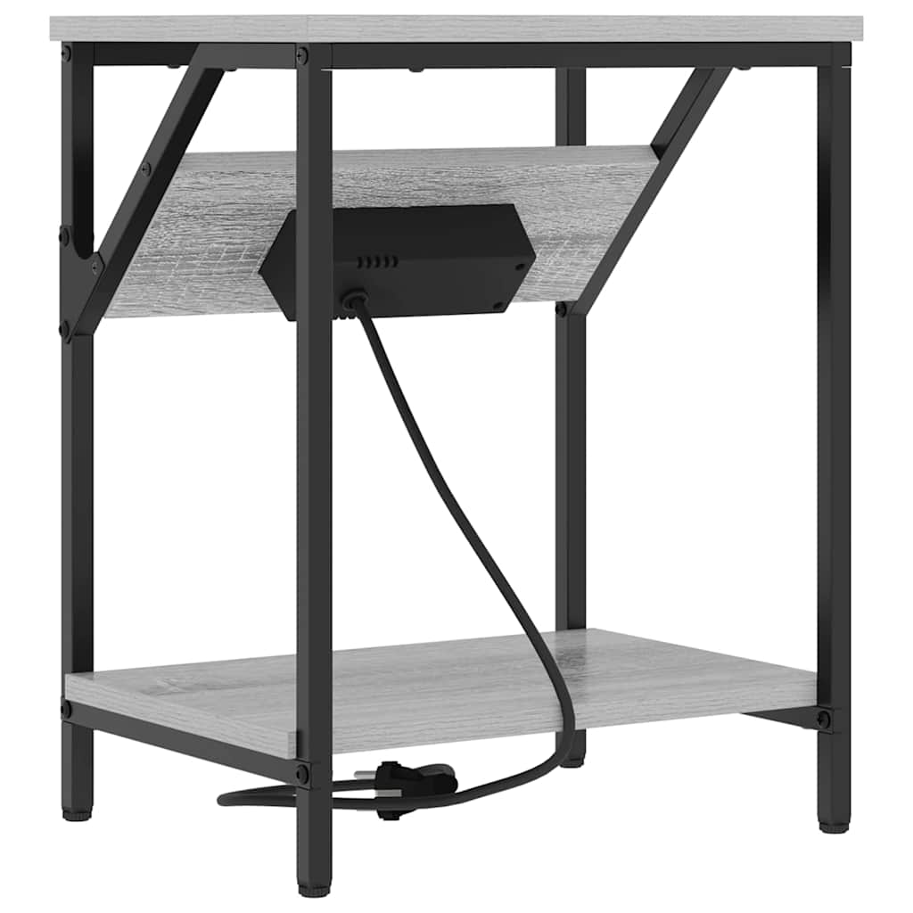 Nattbord 2 pcs Grå sonoma 38 x 30 x 48 cm Konstruert tre