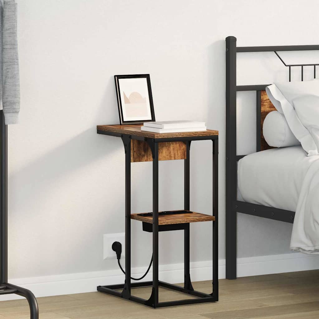 Nattbord Røkt eik 41.5 x 26 x 60.5 cm Konstruert tre