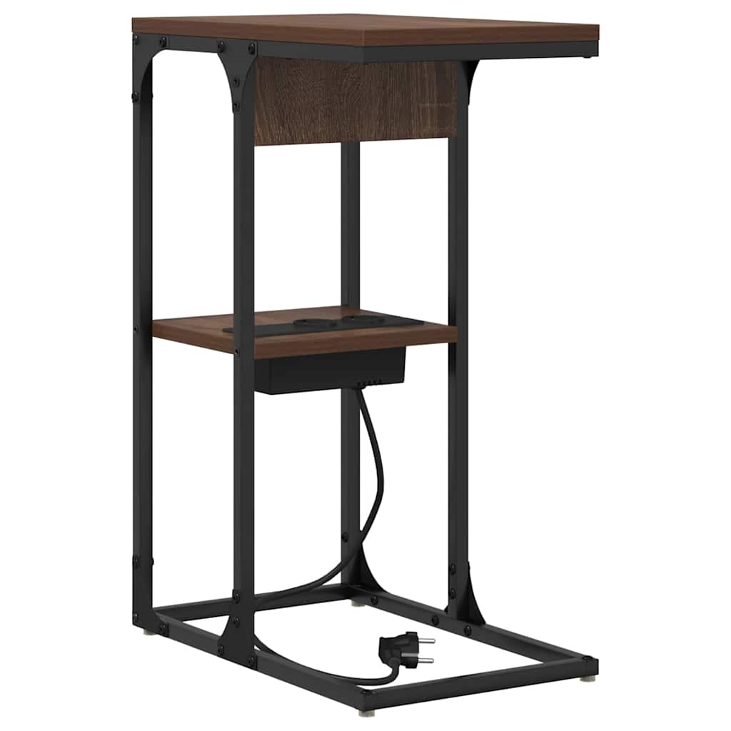 Nattbord brun eik 41.5 x 26 x 60.5 cm Konstruert tre