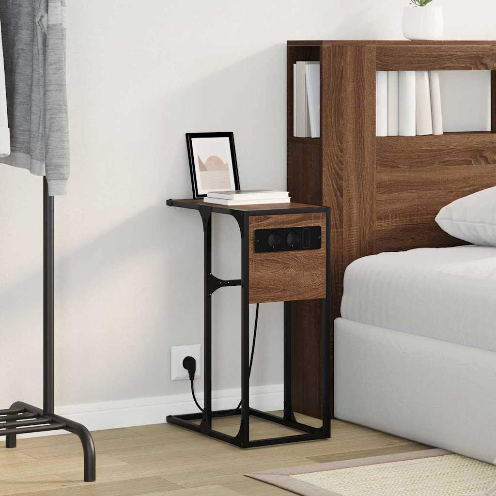 Nattbord brun eik Konstruert tre