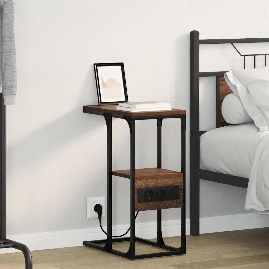 Nattbordskap brun eik 41.5 x 26 x 60.5 cm Konstruert tre