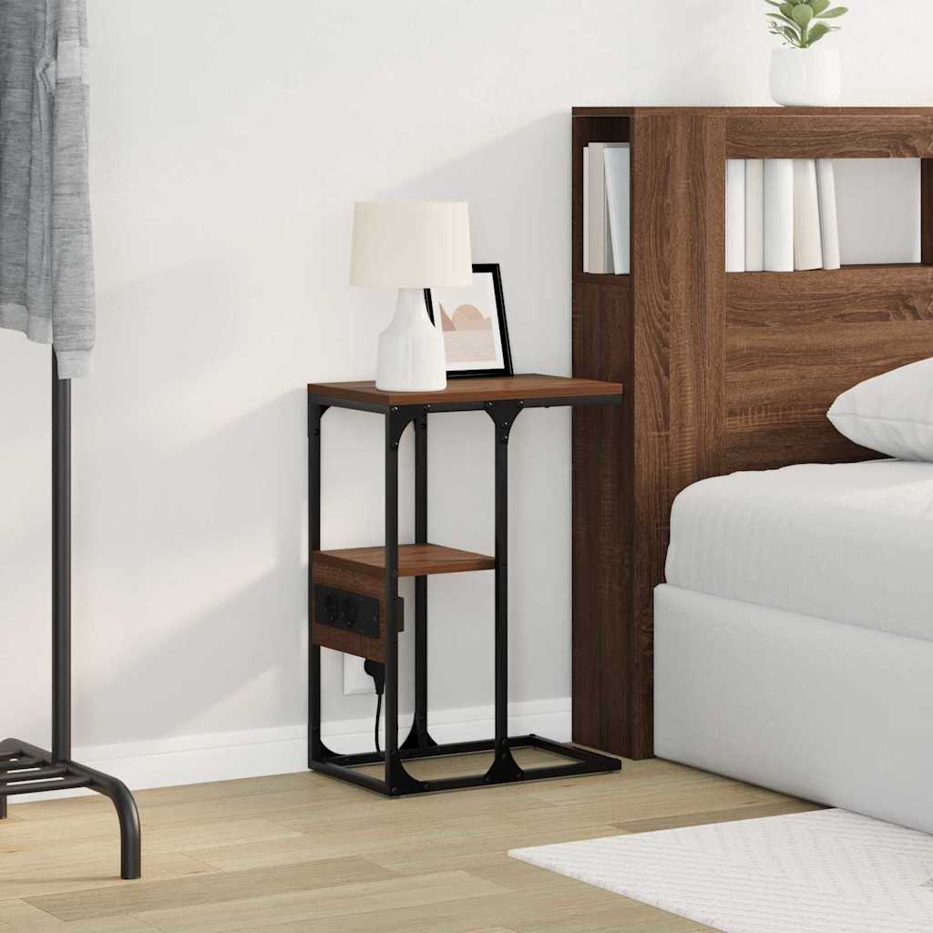 Nattbordskap brun eik 41.5 x 26 x 60.5 cm Konstruert tre