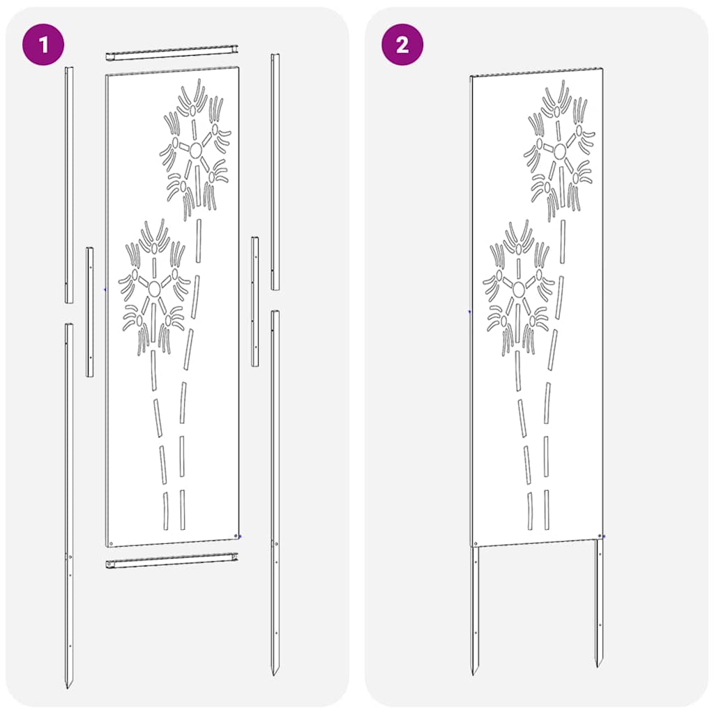 Hage Dekorativt Panel Hvit 32 x 140 cm Kaldvalsestål