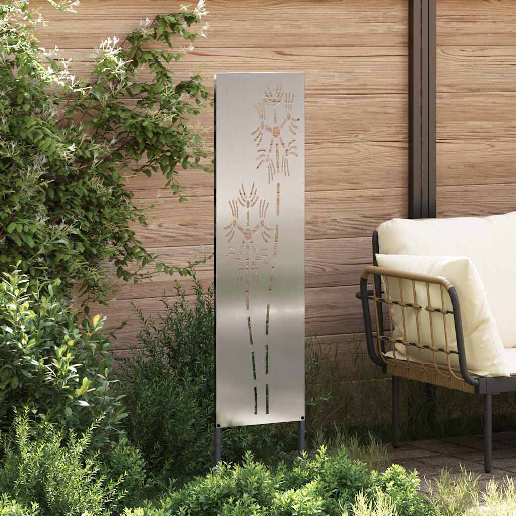 Hageprivat skjerm Fretwork sølv 32 x 140 cm Galvanisert stål