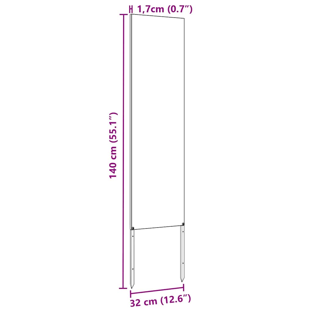 Hage Dekorativt Panel Antrasittgrå 32 x 140 cm Kaldvalsestål