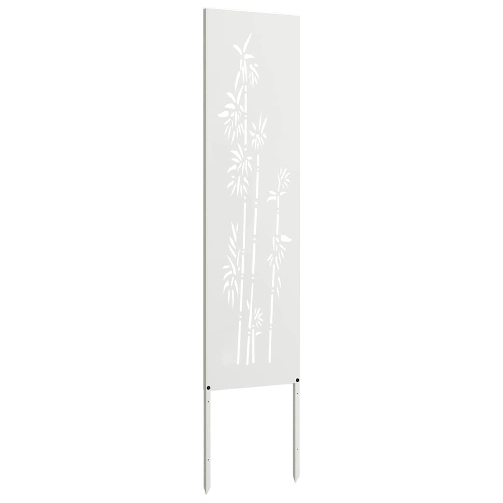 Hageprivat skjerm Blomster Hvit 32 x 140 cm Kaldvalsestål