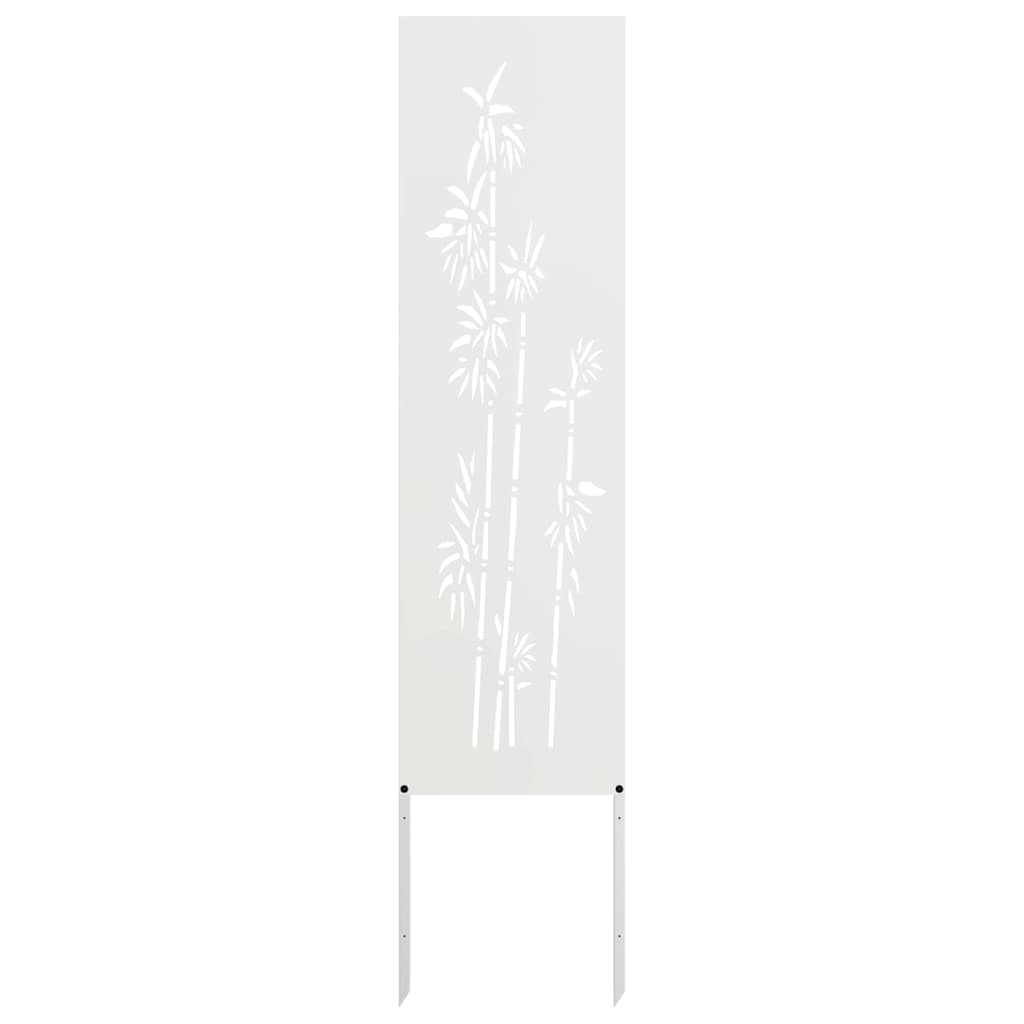 Hageprivat skjerm Blomster Hvit 32 x 140 cm Kaldvalsestål