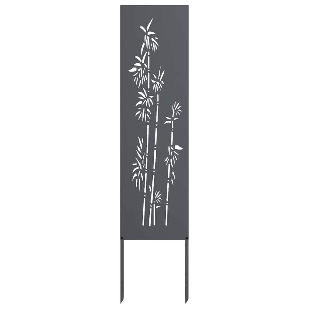 Hageprivat skjerm Blomster Antrasitt 32 x 140 cm Kaldvalsestål