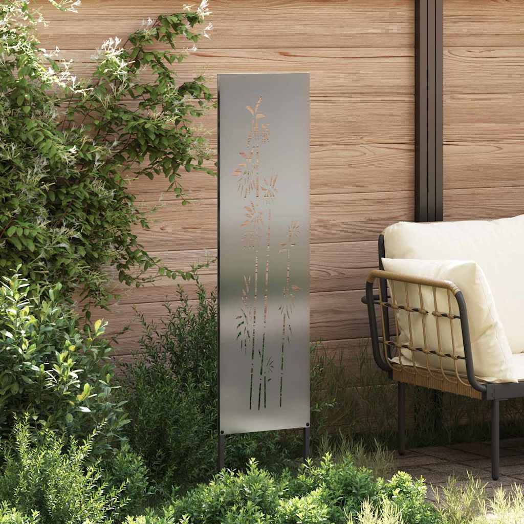Hageprivat skjerm Blomster sølv 32 x 140 cm Galvanisert stål