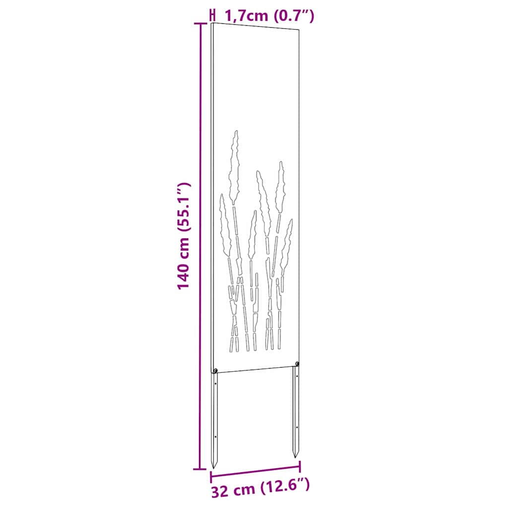 Hage Dekorativt Panel Svart 32 x 140 cm Kaldvalsestål