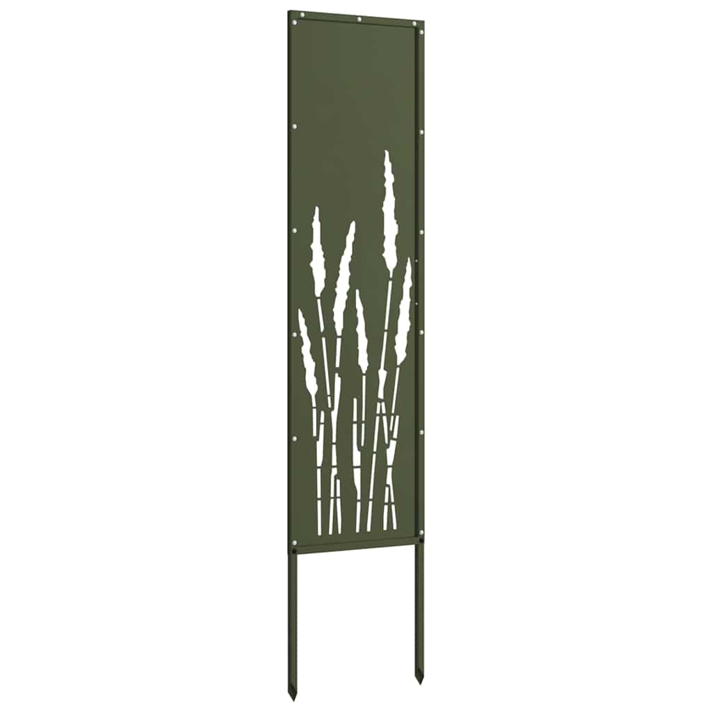 Hageprivat skjerm Olivengrønn 32 x 140 cm Kaldvalsestål