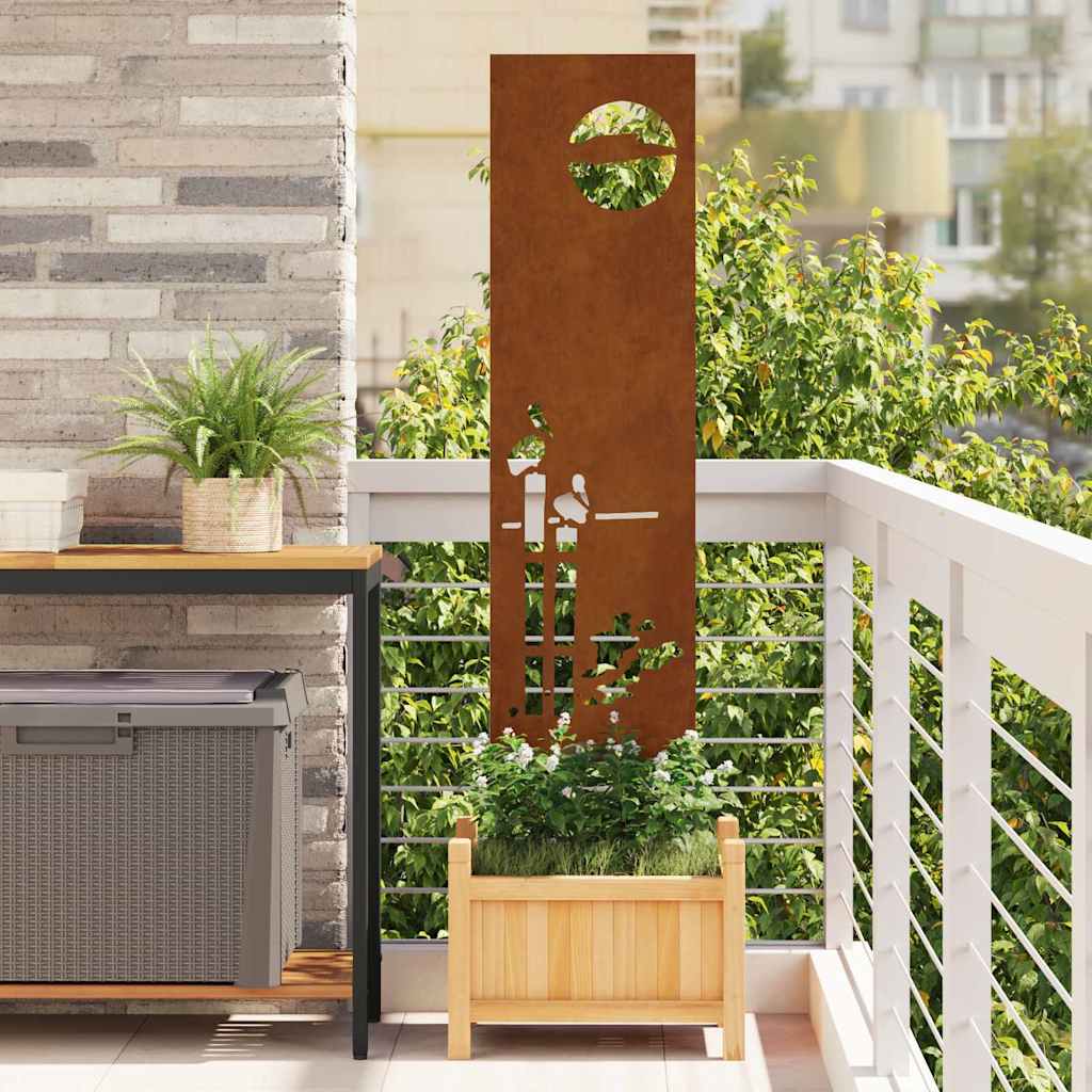 Hage Dekorativt Panel Rusten 32 x 140 cm Værbestandig stål