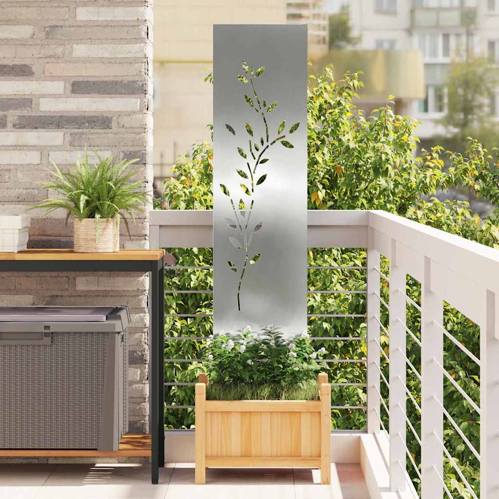 Hage Dekorativt Panel Sølv 32 x 140 cm Galvanisert stål