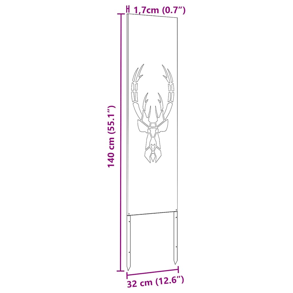 Hage Dekorativt Panel Svart 32 x 140 cm Kaldvalsestål