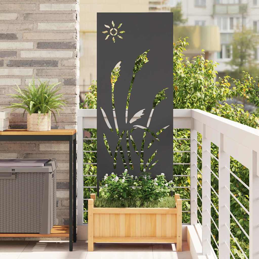 Hageprivat skjerm Fretwork Svart 50 x 140 cm Kaldvalsestål
