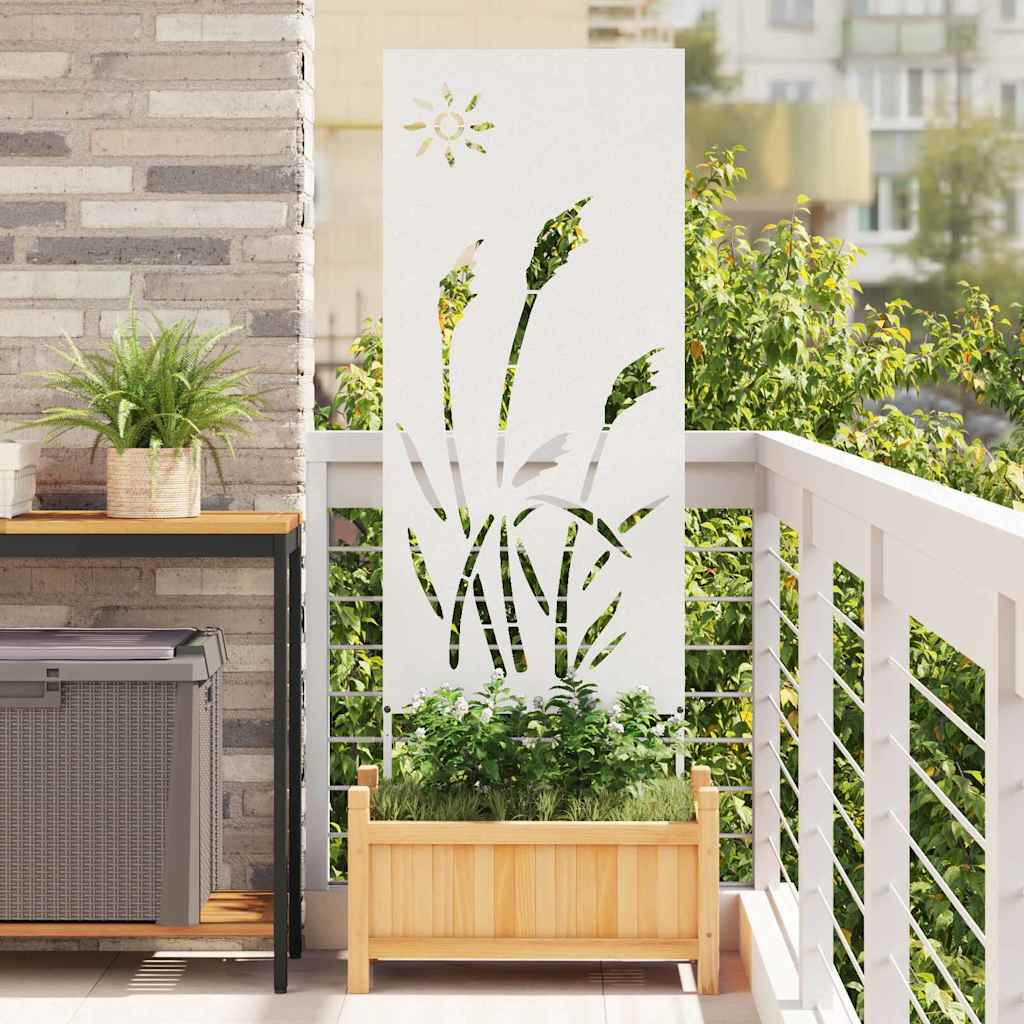 Hageprivat skjerm Fretwork Hvit 50 x 140 cm Kaldvalsestål