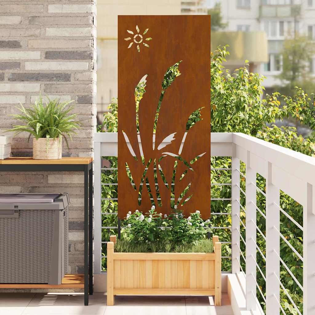 Hageprivat skjerm Fretwork Rusten 50 x 140 cm Cortenstål