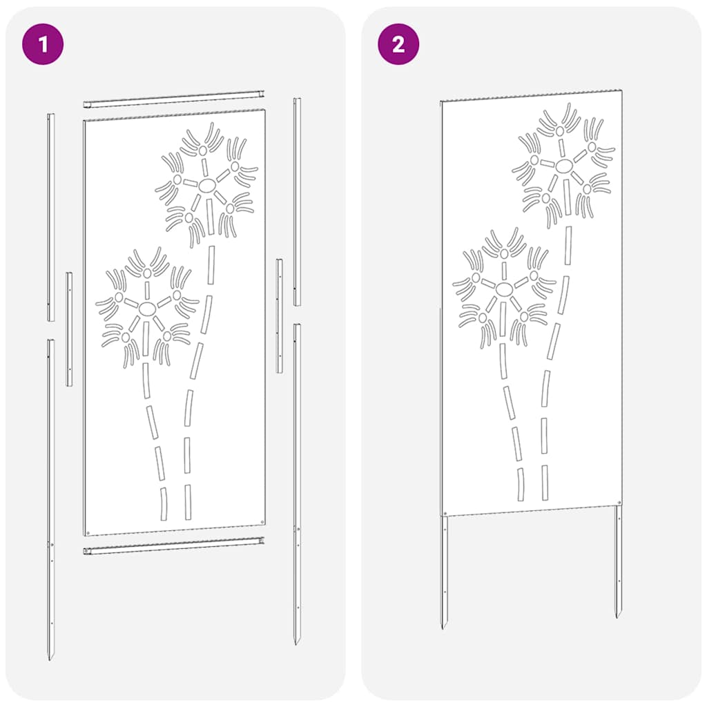 Hageprivat skjerm Fretwork Hvit 50 x 140 cm Kaldvalsestål