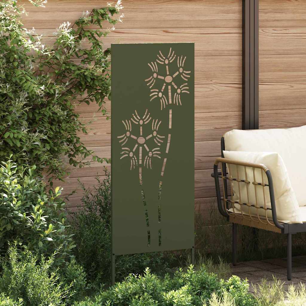 Hageprivat skjerm Olivengrønn 50 x 140 cm Kaldvalsestål