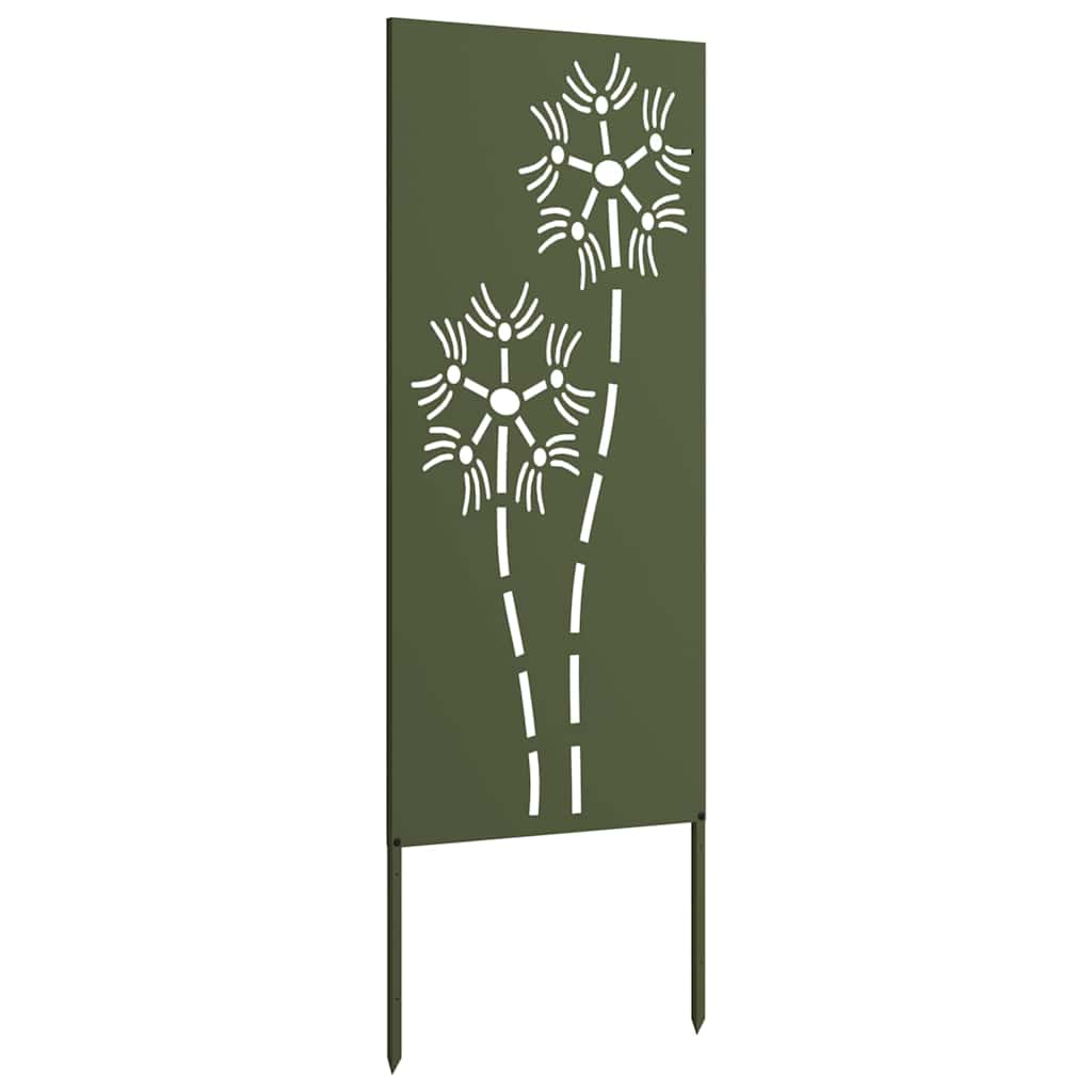 Hageprivat skjerm Olivengrønn 50 x 140 cm Kaldvalsestål