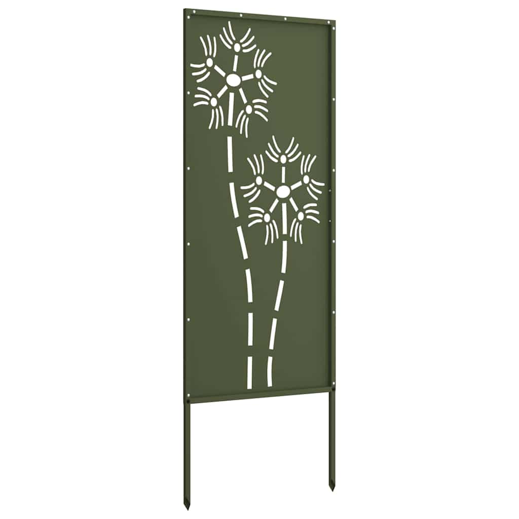 Hageprivat skjerm Olivengrønn 50 x 140 cm Kaldvalsestål