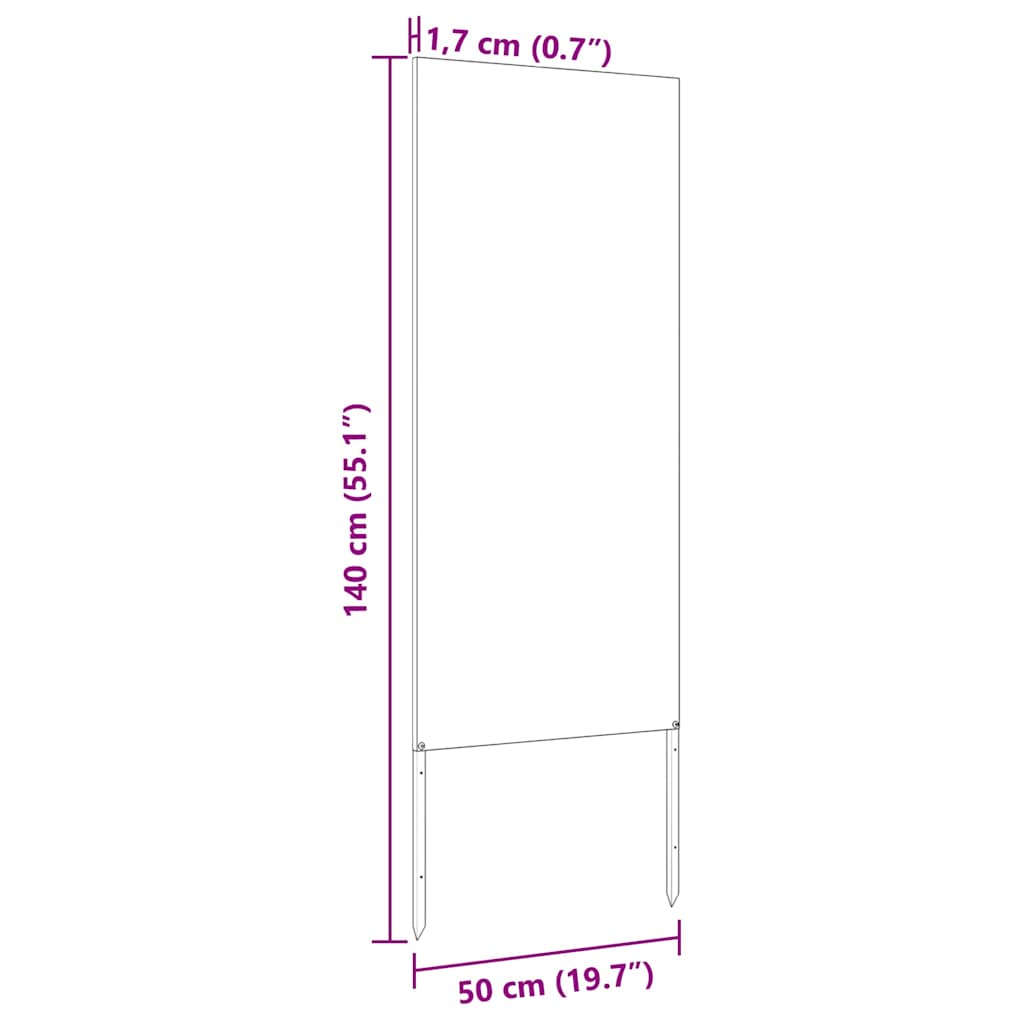 Hage Dekorativt Panel Antrasittgrå 50 x 140 cm Kaldvalsestål