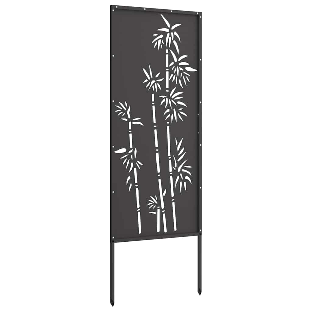 Hageprivat skjerm Blomster Svart 50 x 140 cm Kaldvalsestål