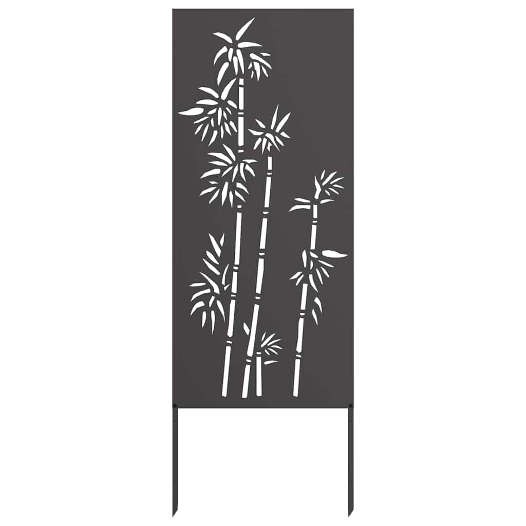 Hageprivat skjerm Blomster Svart 50 x 140 cm Kaldvalsestål