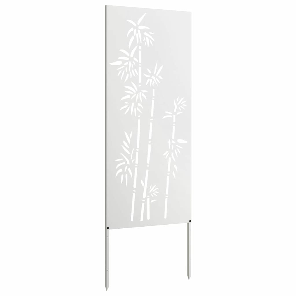 Hageprivat skjerm Blomster Hvit 50 x 140 cm Kaldvalsestål