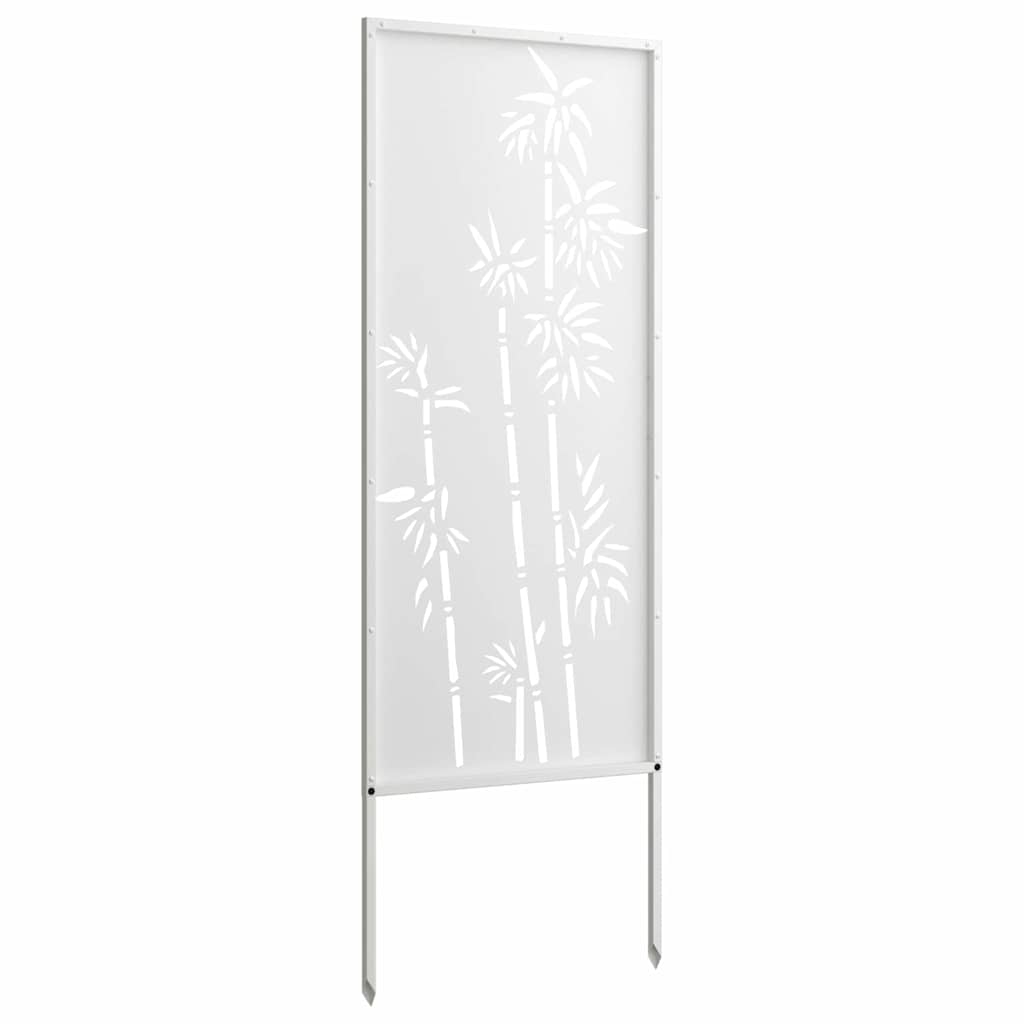 Hageprivat skjerm Blomster Hvit 50 x 140 cm Kaldvalsestål