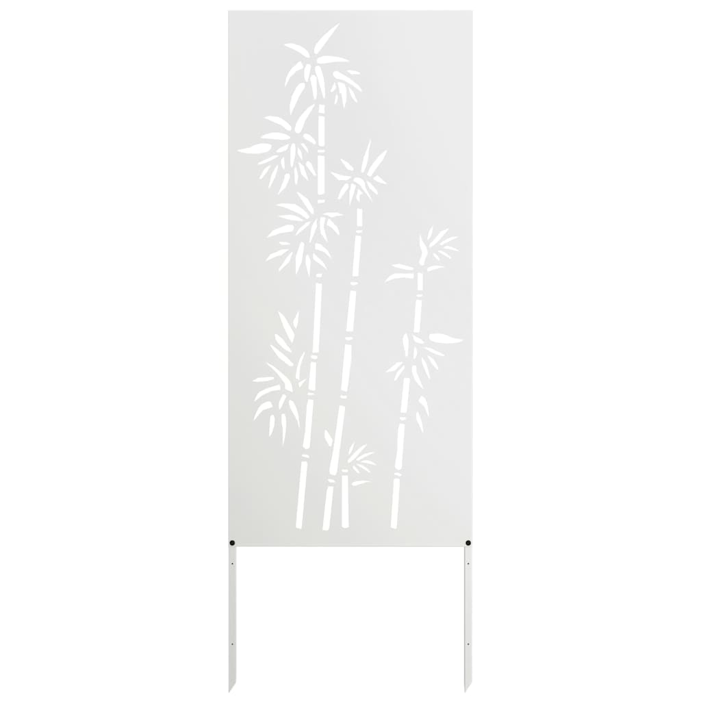 Hageprivat skjerm Blomster Hvit 50 x 140 cm Kaldvalsestål