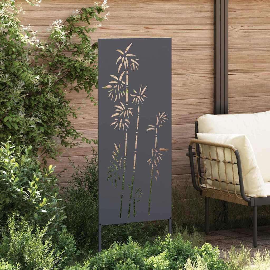 Hageprivat skjerm Blomster Antrasitt 50 x 140 cm Kaldvalsestål
