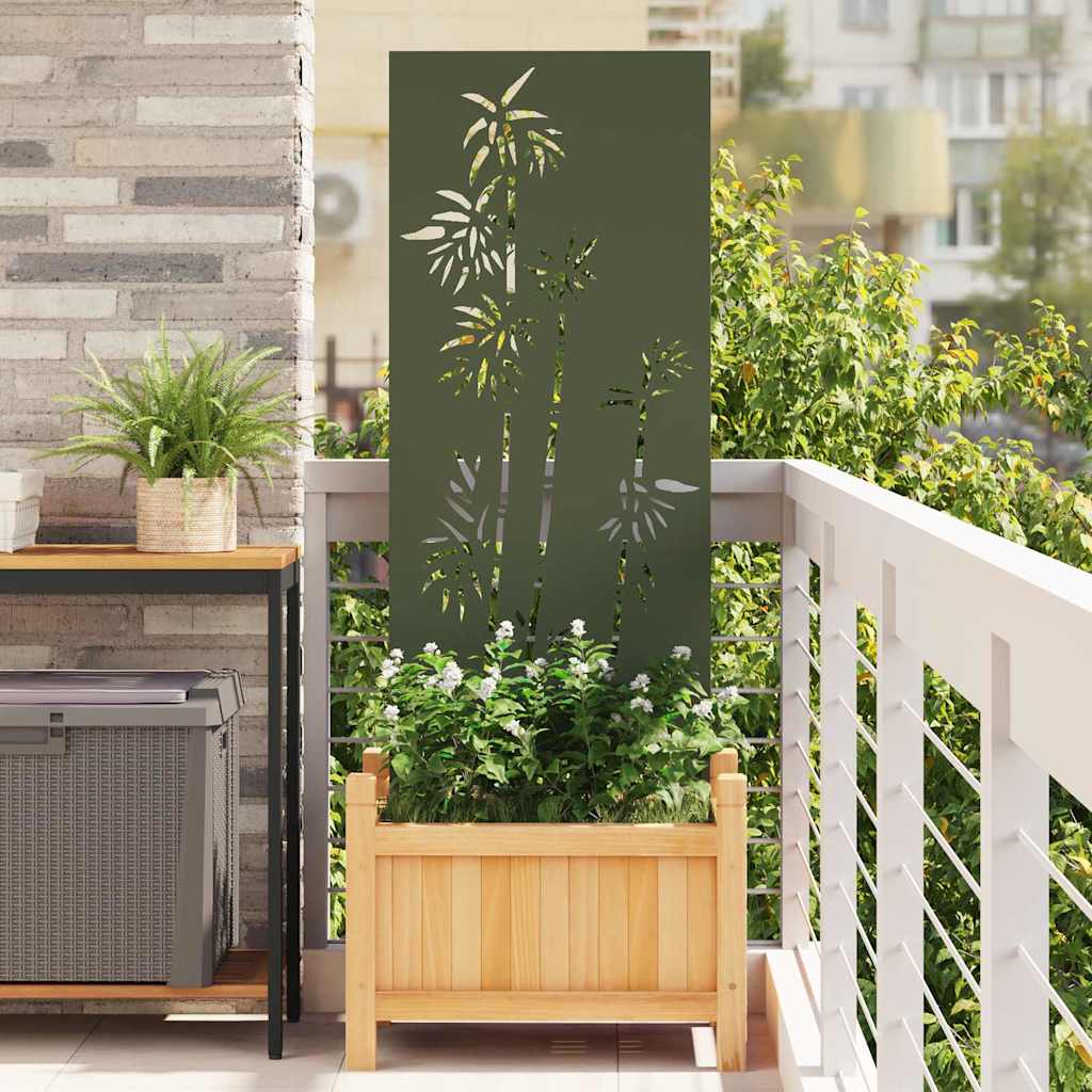 Hageprivat skjerm Olivengrønn 50 x 140 cm Kaldvalsestål