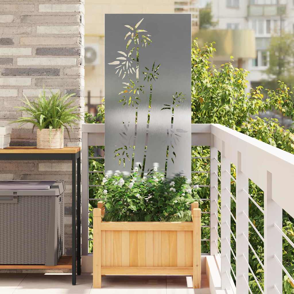 Hageprivat skjerm Blomster sølv 50 x 140 cm Rustfritt stål