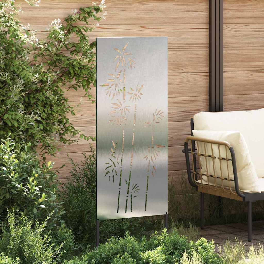 Hageprivat skjerm Blomster sølv 50 x 140 cm Rustfritt stål