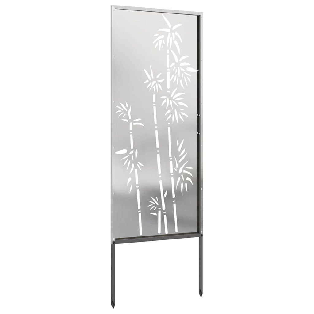 Hageprivat skjerm Blomster sølv 50 x 140 cm Rustfritt stål