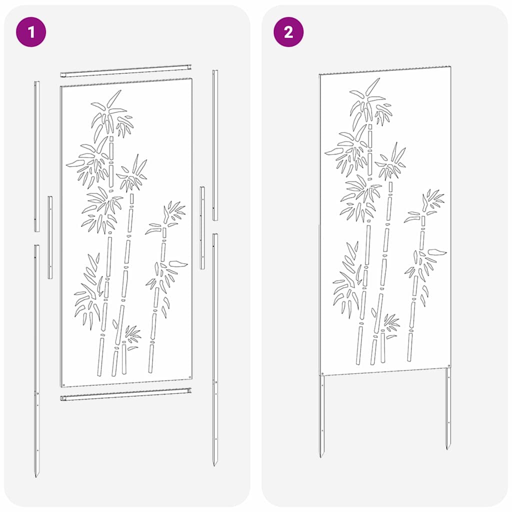 Hageprivat skjerm Blomster sølv 50 x 140 cm Galvanisert stål