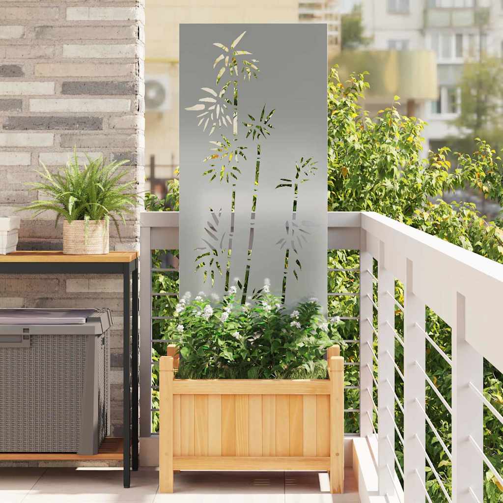 Hageprivat skjerm Blomster sølv 50 x 140 cm Galvanisert stål