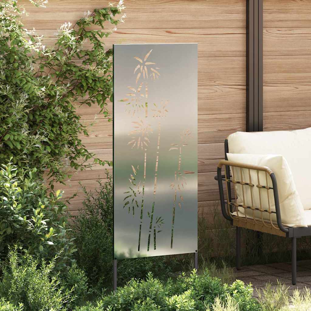 Hageprivat skjerm Blomster sølv 50 x 140 cm Galvanisert stål