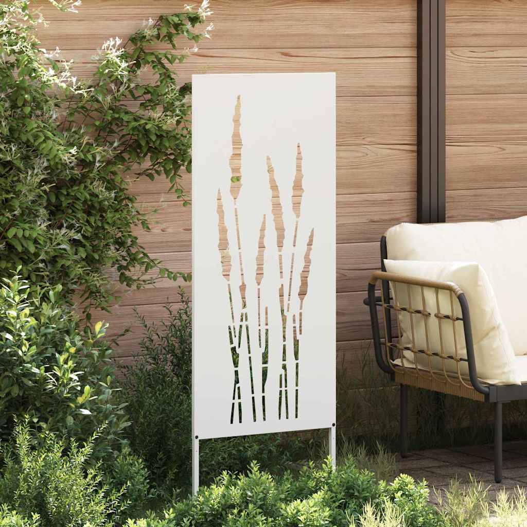 Hageprivat skjerm Blomster Hvit 50 x 140 cm Kaldvalsestål