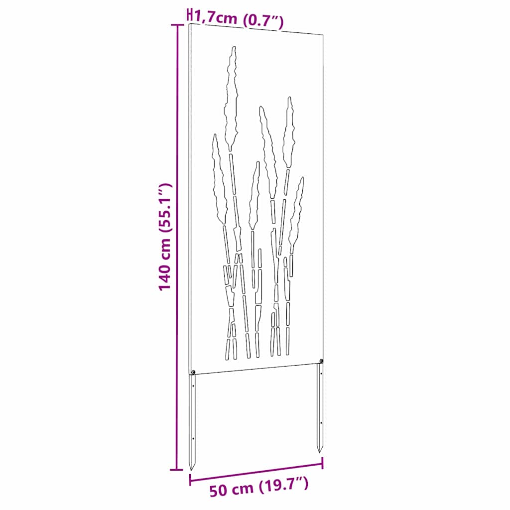 Hage Dekorativt Panel Olivengrønn 50 x 140 cm Kaldvalsestål