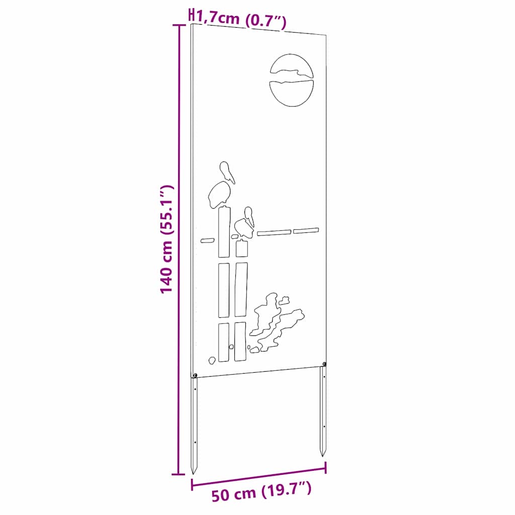Hage Dekorativt Panel Antrasitt 50 x 140 cm Kaldvalsestål