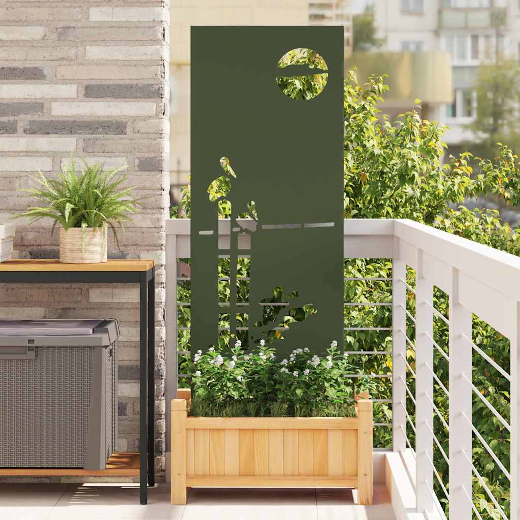 Hage Dekorativt Panel Olivengrønn 50 x 140 cm Kaldvalsestål