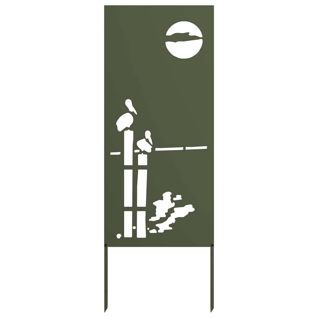 Hage Dekorativt Panel Olivengrønn 50 x 140 cm Kaldvalsestål