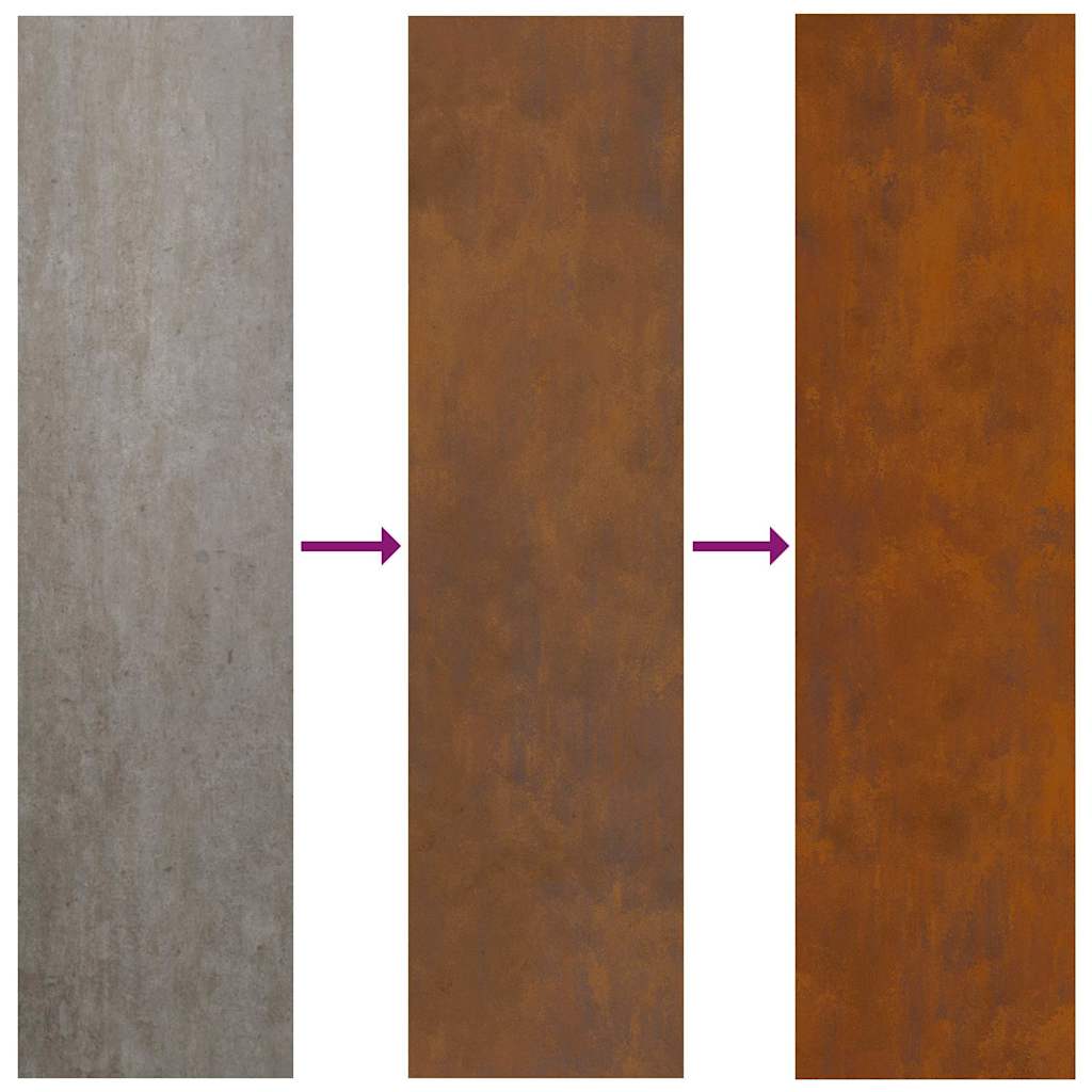Hage Dekorativt Panel Rusten 50 x 140 cm Cortenstål