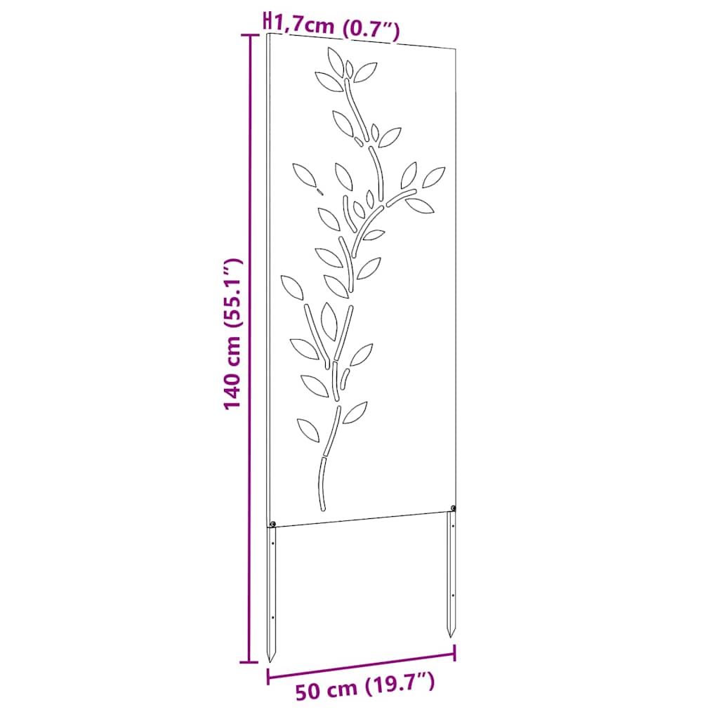 Hage Dekorativt Panel Antrasitt 50 x 140 cm Kaldvalsestål