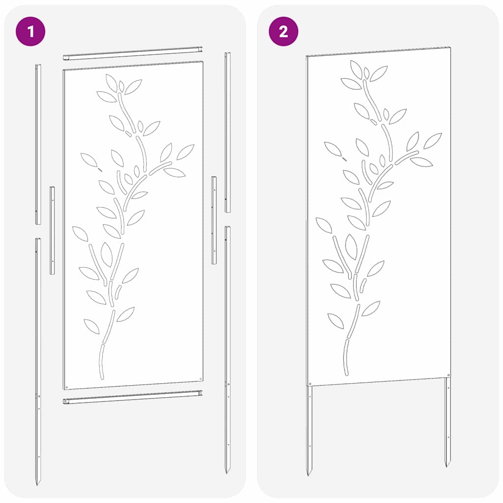 Hage Dekorativt Panel Rusten 50 x 140 cm Cortenstål