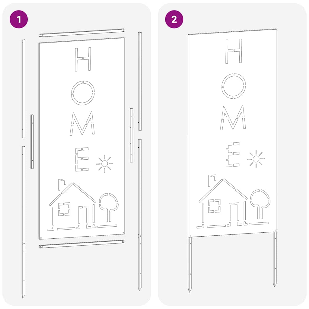 Hage Dekorativt Panel Antrasitt 50 x 140 cm Kaldvalsestål