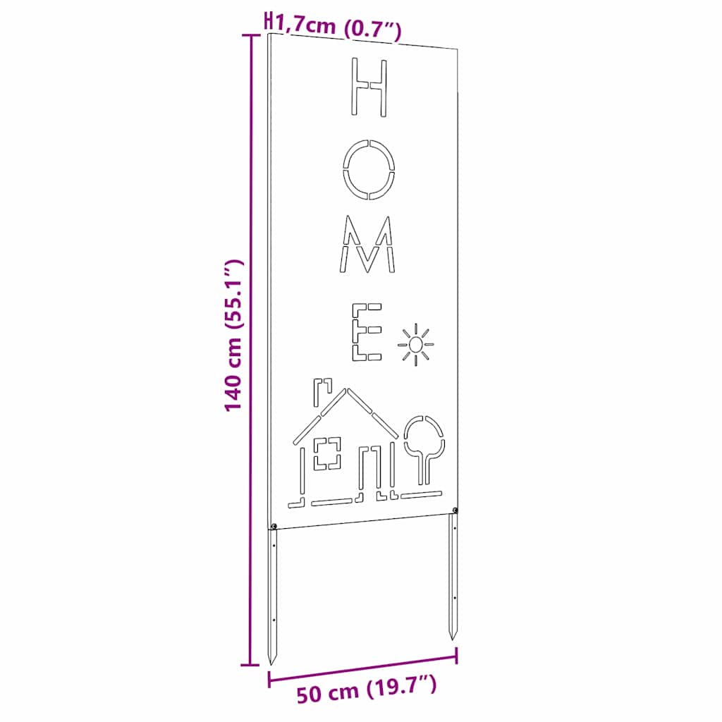 Hage Dekorativt Panel Antrasitt 50 x 140 cm Kaldvalsestål