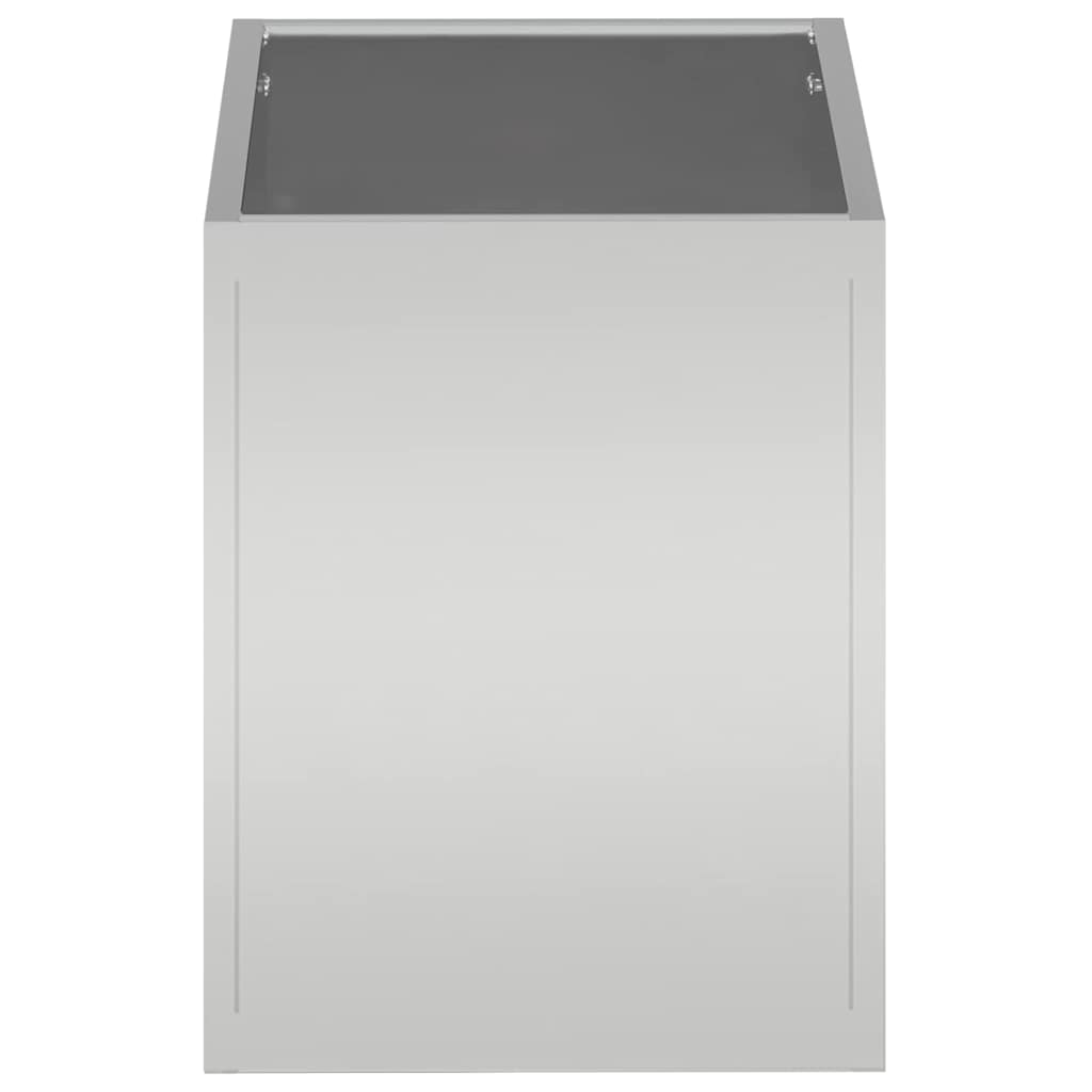 Hageblomsterpotte sølv 50 x 32 x 40 cm Galvanisert stål